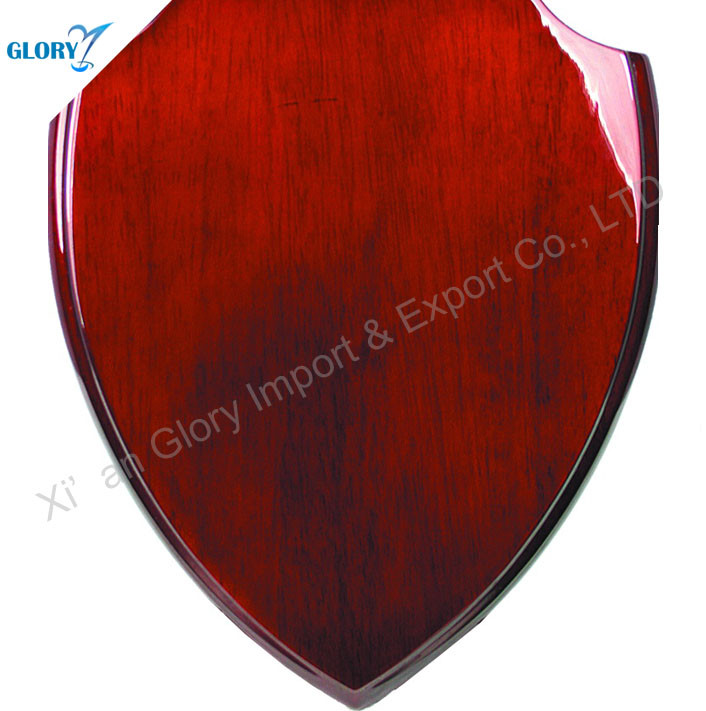 Custom Quality Red Wood Shield Plaque