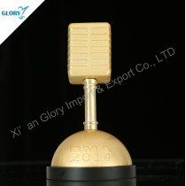 Custom Golden Metal Microphone Trophy