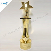 Custom Gold Metal Star Trophy For Award Show