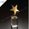 Quality Golden Star Metal Trophy With Crystal Base