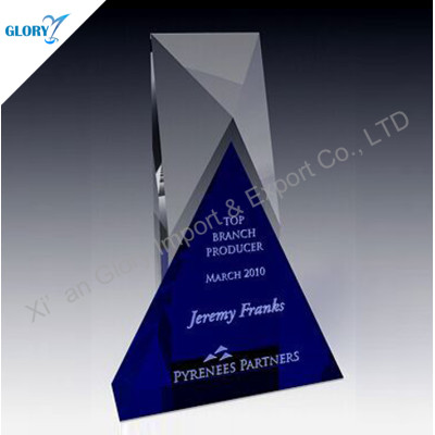 Blue Crystal Souvenir For Corporate Award