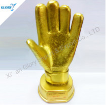 Golden Hand Shape Custom Resin Trophies
