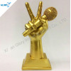 Custom Golden Music Trophies With Microphone