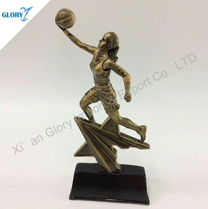 Woman Statue Resin Basketball Award 