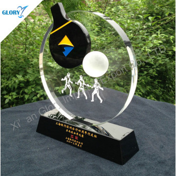 Customized Fancy Crystal Table Tennis Trophy