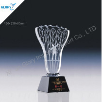 Custom Crystal Badminton Trophy For Souvenir