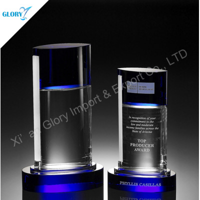 Customized Blue Crystal Plaque Awards for Souvenir