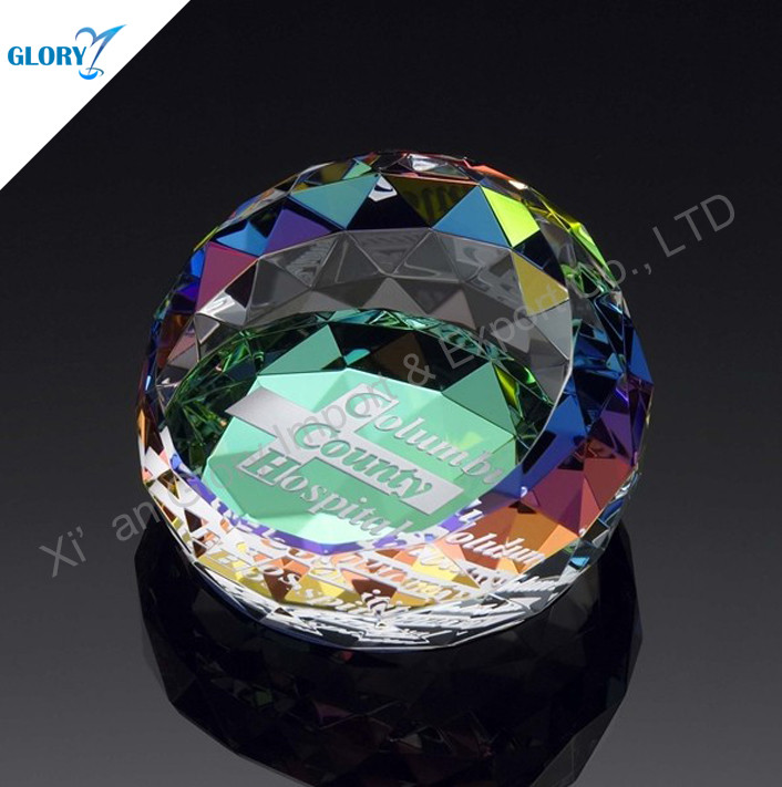 colorful crystal paperweight for gifts