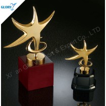 New Design Dancing Star Trophy with Wooden Base