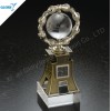 Elegant Metal Crystal World Globe Trophy Award With Clock