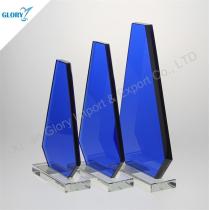 Wholesale Etched Blue Tower Awards Glass