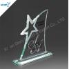 Fashionable Engraved Star Glass Trophy
