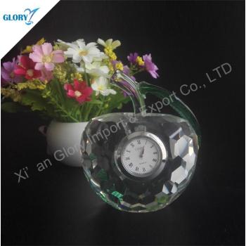 Wholesale Delicate Apple Crystal Clock for Souvenir