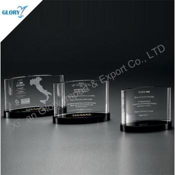 Custom Crystal Plaque Trophy Recognition Awards