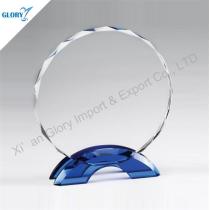 Round Shape Award Crystal Circle Plaque