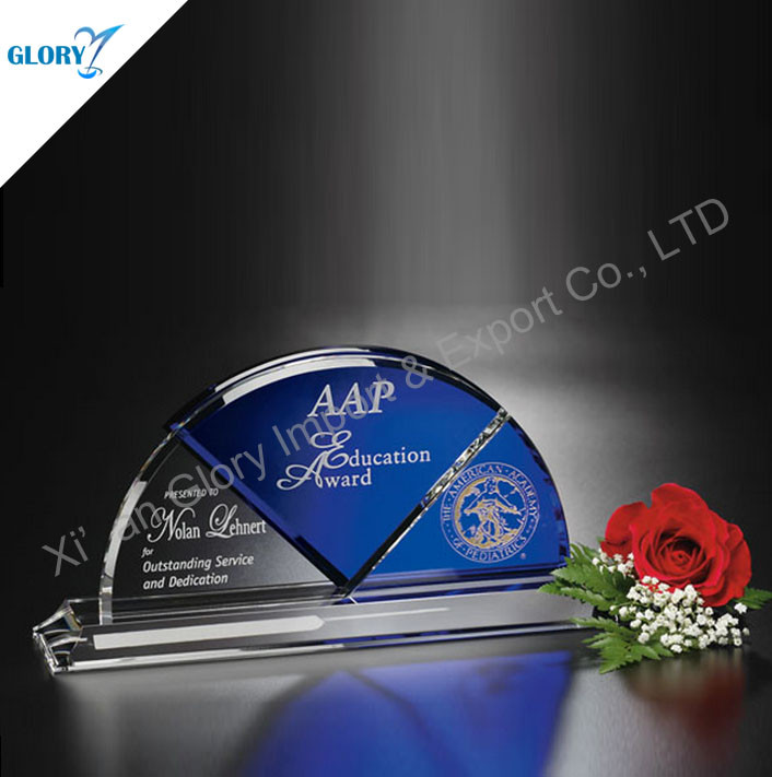 Custom Elegant Award K9 Crystal Memorial Plaque
