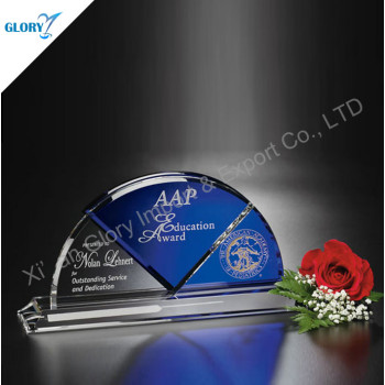 Custom Elegant Award K9 Crystal Memorial Plaque