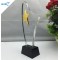 Engraved Metal Gold Star Optical Crystal Plaque Trophy
