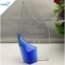 Art Blue Crystal Sailboat Trophy Award for Souvenir