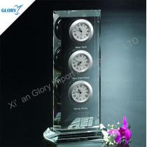 Multifunction World Time Clock Crystal Timepiece