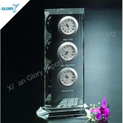 Multifunction World Time Clock Crystal Timepiece