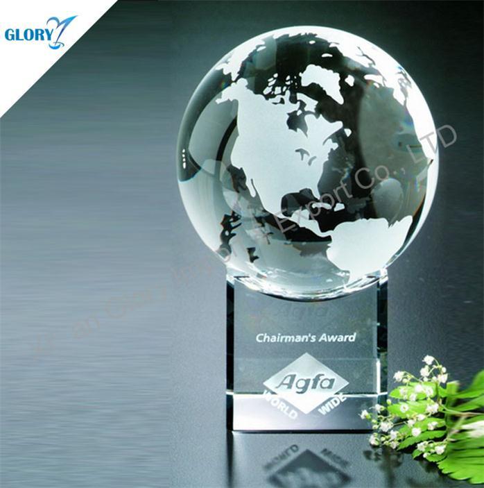 Anniversary Glass Globe Crystal Awards for Souvenir 