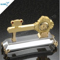 Golden Key Shaped Cystal Award Trophy
