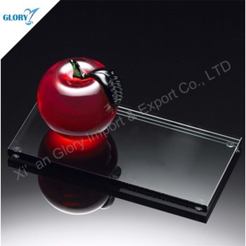 Custom Ornaments Red Glass Crystal Apple for Wedding Gifts