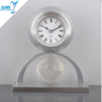 Quality Crystal Globe Metal Clock for Souvenir