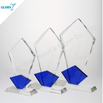 Engraved Shield Crystal Color Glass Trophy for Souvenir