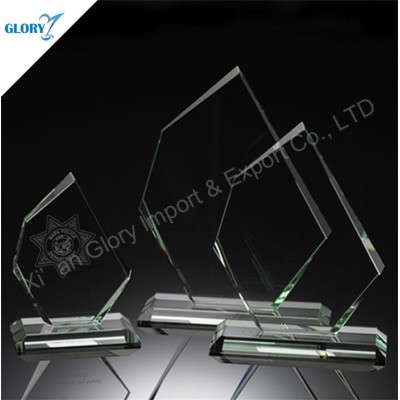 China Quality Blank Jade Glass Trophies for Engraving
