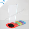 Colorful Metal Base Blank Glass Trophy for Souvenir