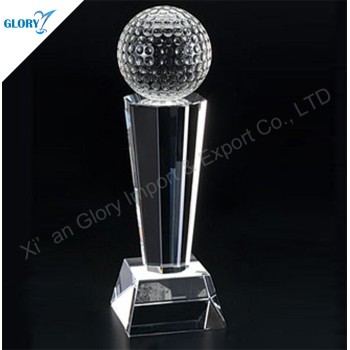 Blank Clear Unique Golf Trophy By Crystal