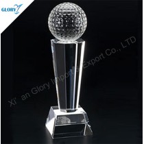 Blank Clear Unique Golf Trophy By Crystal