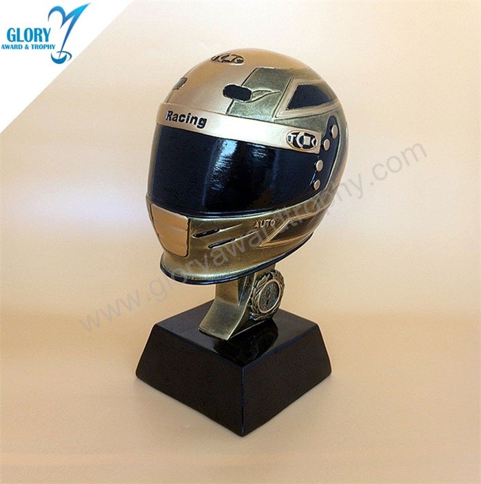 Wholesale Resin Golden Motorcycle Helmet Trophy - Glory Award & Trophy