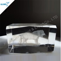 3D Laser Animal Blank Crystal Cube for Gifts