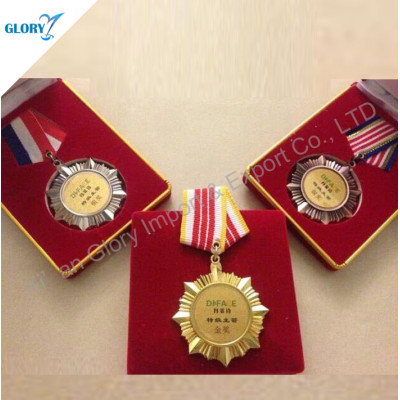 Blank Honor Sports Gold Silver Bronze Medals and Ribbons