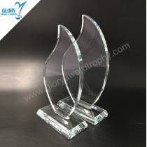 China new customized flame clear glass trophy awards 2018