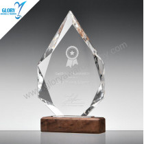 Film crysta award trophy with wooden base