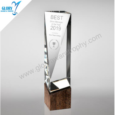 Customized design crystal wooden trophy wholesale