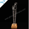 First-class quality thumb-shaped crystal pillar shaped trophy made in China