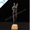 Victory gesture crystal trophy wholesale  use for school sports souvenir