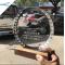 Round glass trophies with wood base and beautiful pattern