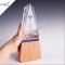 Iceberg shape K9 crystal trophy with wooden base