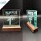 Quality jade glass plaque award with wooden base