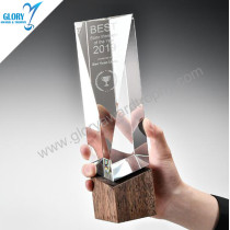Customized design crystal wooden trophy wholesale