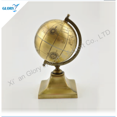 Decorative Desktop Golden World Globe for Souvenir