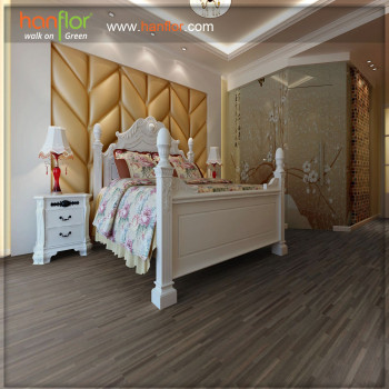 flexible pvc flooring for warm and sweet bedroom drak grey stripe wood looking