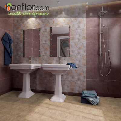 pvc floor tile marble looking smooth for bathroom HVT2030-18