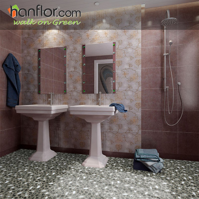 pvc floor tile cobblestone looking durable for bathroom HVT2059